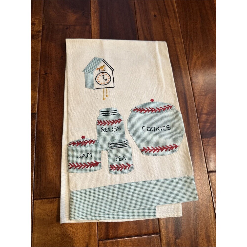 Vintage Dish Tea Towel Handmade Canisters